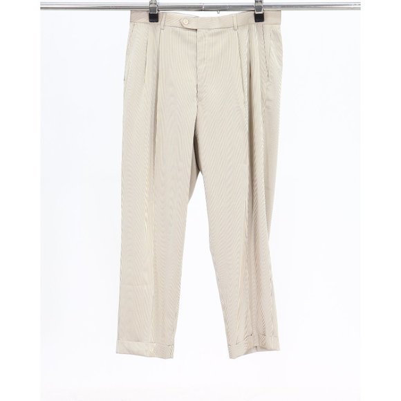 Lineage 46L 36x30 Beige Striped 3-Button Suit R315 - Picture 14 of 15